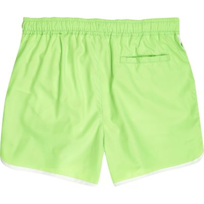 Boys fluro lime green runner swim shorts